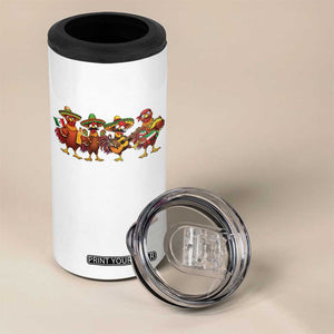 Funny Cinco De Mayo Chicken Squad 4 in 1 Can Cooler Tumbler Mexican Party Celebration Gift TS12 Print Your Wear