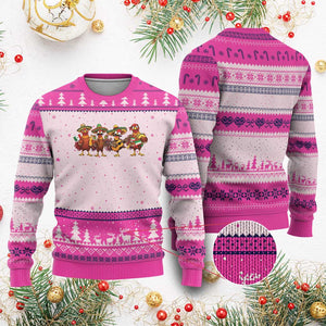 Funny Cinco De Mayo Chicken Squad Ugly Christmas Sweater Mexican Party Celebration Gift TS12 Hot Pink Print Your Wear
