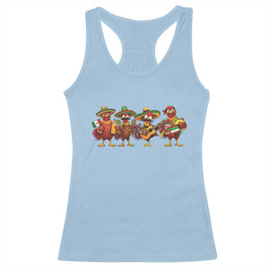 Funny Cinco De Mayo Chicken Squad Racerback Tank Top Mexican Party Celebration Gift TS12 Light Blue Print Your Wear