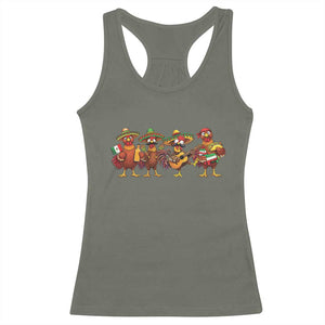 Funny Cinco De Mayo Chicken Squad Racerback Tank Top Mexican Party Celebration Gift TS12 Military Green Print Your Wear