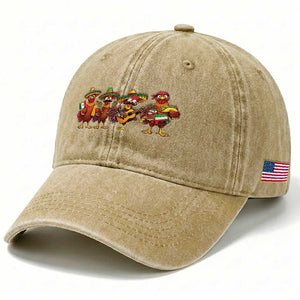 Funny Cinco De Mayo Chicken Squad Washed Cotton Baseball Cap Mexican Party Celebration Gift TS12 Print Your Wear