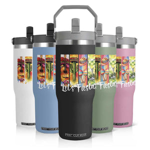 Lets Fiesta Flip Straw Tumbler Funny Cinco De Mayo Party Celebration TS12 Print Your Wear