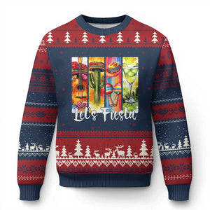 Lets Fiesta Ugly Christmas Sweater Funny Cinco De Mayo Party Celebration TS12 Navy Red Print Your Wear
