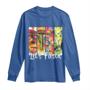 Lets Fiesta Long Sleeve Shirt Funny Cinco De Mayo Party Celebration TS12 Royal Blue Print Your Wear