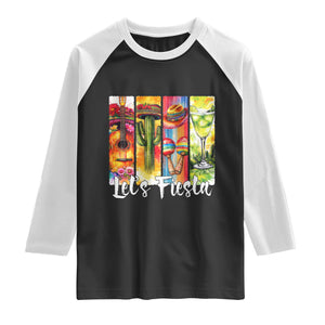 Lets Fiesta Raglan Shirt Funny Cinco De Mayo Party Celebration TS12 Black White Print Your Wear