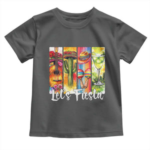 Lets Fiesta Toddler T Shirt Funny Cinco De Mayo Party Celebration TS12 Dark Heather Print Your Wear