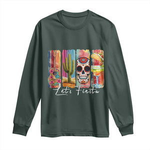 Cinco De Mayo Lets Fiest Long Sleeve Shirt Funny Mexican Party Gift TS12 Dark Forest Green Print Your Wear