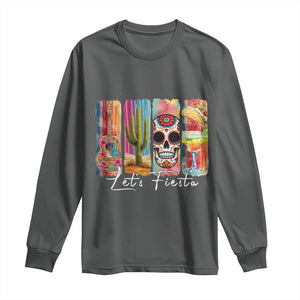Cinco De Mayo Lets Fiest Long Sleeve Shirt Funny Mexican Party Gift TS12 Dark Heather Print Your Wear