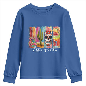 Cinco De Mayo Lets Fiest Youth Sweatshirt Funny Mexican Party Gift TS12 Royal Blue Print Your Wear