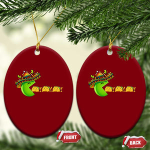 Cinco De Mayo Retro Game Ceramic Ornament Funny Sombrero Character Chasing Taco Cat TS12 Print Your Wear