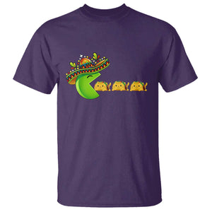 Cinco De Mayo Retro Game T Shirt Funny Sombrero Character Chasing Taco Cat TS12 Purple Print Your Wear
