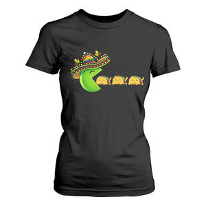 Cinco De Mayo Retro Game T Shirt For Women Funny Sombrero Character Chasing Taco Cat TS12 Black Print Your Wear