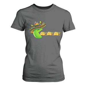 Cinco De Mayo Retro Game T Shirt For Women Funny Sombrero Character Chasing Taco Cat TS12 Dark Heather Print Your Wear