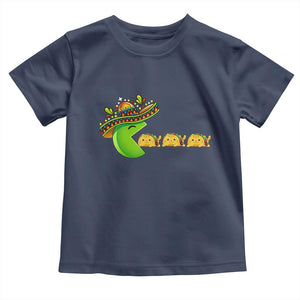 Cinco De Mayo Retro Game Toddler T Shirt Funny Sombrero Character Chasing Taco Cat TS12 Navy Print Your Wear