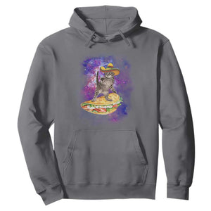 Funny Cinco De Mayo Cat Hoodie Astronaut Kitten Flying A Taco TS12 Charcoal Print Your Wear