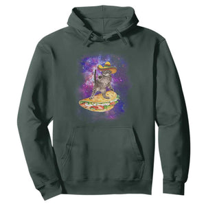 Funny Cinco De Mayo Cat Hoodie Astronaut Kitten Flying A Taco TS12 Dark Forest Green Print Your Wear