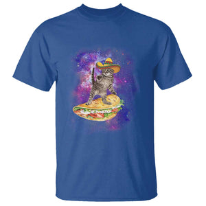 Funny Cinco De Mayo Cat T Shirt Astronaut Kitten Flying A Taco TS12 Royal Blue Print Your Wear