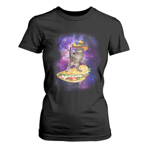 Funny Cinco De Mayo Cat T Shirt For Women Astronaut Kitten Flying A Taco TS12 Black Print Your Wear