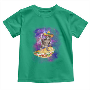 Funny Cinco De Mayo Cat Toddler T Shirt Astronaut Kitten Flying A Taco TS12 Irish Green Print Your Wear
