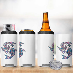 Transgender Ally Koi Fish 4 in 1 Can Cooler Tumbler Funny Japanese Art Graphic