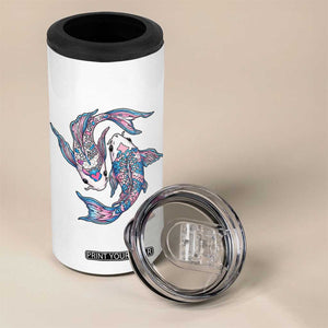 Transgender Ally Koi Fish 4 in 1 Can Cooler Tumbler Funny Japanese Art Graphic
