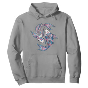 Transgender Ally Koi Fish Hoodie Funny Japanese Art Graphic TS12 Sport Gray Print Your Wear
