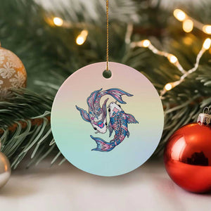 Transgender Ally Koi Fish Ceramic Ornament Funny Japanese Art Graphic