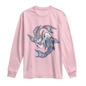 Transgender Ally Koi Fish Long Sleeve Shirt Funny Japanese Art Graphic TS12 Light Pink Print Your Wear