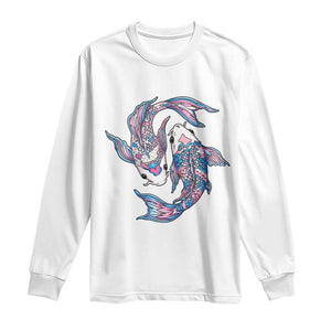 Transgender Ally Koi Fish Long Sleeve Shirt Funny Japanese Art Graphic TS12 White Print Your Wear