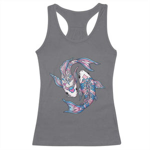 Transgender Ally Koi Fish Racerback Tank Top Funny Japanese Art Graphic