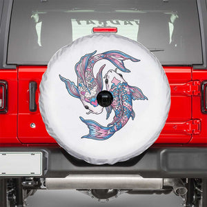 Transgender Ally Koi Fish Spare Tire Cover Funny Japanese Art Graphic TS12 White Print Your Wear