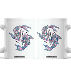 Transgender Ally Koi Fish Coffee Mug Funny Japanese Art Graphic