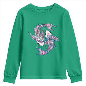 Transgender Ally Koi Fish Youth Sweatshirt Funny Japanese Art Graphic