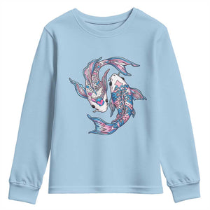 Transgender Ally Koi Fish Youth Sweatshirt Funny Japanese Art Graphic