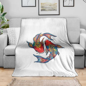 Rainbow Koi Fish LGBTQ Pride Throw Blanket Colorful Japanese Carp TS12 Print Your Wear