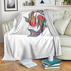 Rainbow Koi Fish LGBTQ Pride Throw Blanket Colorful Japanese Carp TS12 Print Your Wear