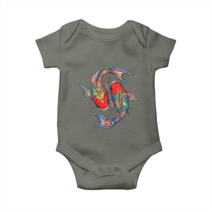 Rainbow Koi Fish LGBTQ Pride Baby Onesie Colorful Japanese Carp