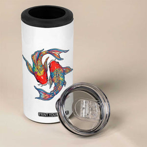 Rainbow Koi Fish LGBTQ Pride 4 in 1 Can Cooler Tumbler Colorful Japanese Carp TS12 Print Your Wear