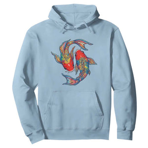 Rainbow Koi Fish LGBTQ Pride Hoodie Colorful Japanese Carp TS12 Light Blue Print Your Wear