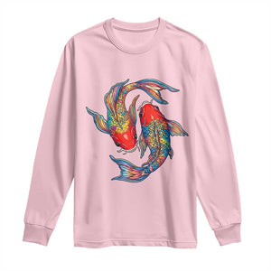 Rainbow Koi Fish LGBTQ Pride Long Sleeve Shirt Colorful Japanese Carp TS12 Light Pink Print Your Wear