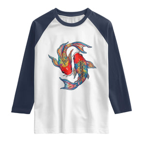 Rainbow Koi Fish LGBTQ Pride Raglan Shirt Colorful Japanese Carp