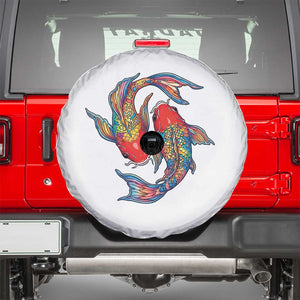 Rainbow Koi Fish LGBTQ Pride Spare Tire Cover Colorful Japanese Carp
