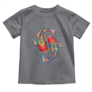 Rainbow Koi Fish LGBTQ Pride Toddler T Shirt Colorful Japanese Carp TS12 Charcoal Print Your Wear
