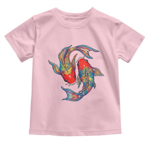 Rainbow Koi Fish LGBTQ Pride Toddler T Shirt Colorful Japanese Carp TS12 Light Pink Print Your Wear