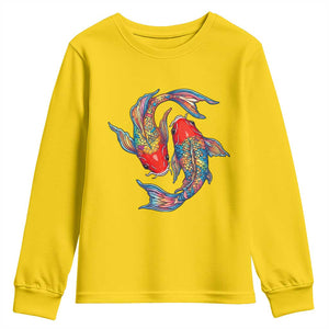 Rainbow Koi Fish LGBTQ Pride Youth Sweatshirt Colorful Japanese Carp