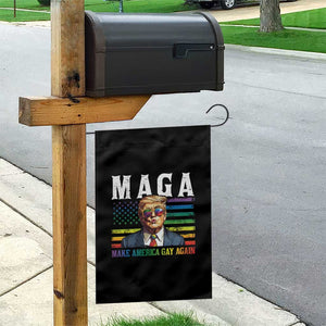 Make America Gay Again Garden Flag LGBTQ Political Satire