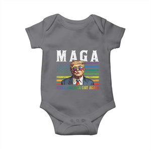 Make America Gay Again Baby Onesie LGBTQ Political Satire TS12 Charcoal Print Your Wear