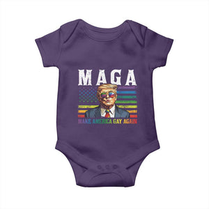 Make America Gay Again Baby Onesie LGBTQ Political Satire TS12 Purple Print Your Wear