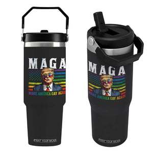 Make America Gay Again Flip Straw Tumbler LGBTQ Political Satire TS12 One Size: 30 oz Black Print Your Wear