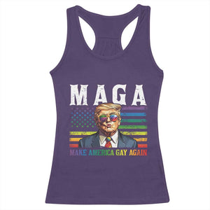 Make America Gay Again Racerback Tank Top LGBTQ Political Satire TS12 Purple Print Your Wear